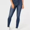 Leggings vaqueros de tiro alto con lavado medio Leggings vaqueros de tiro alto con lavado medio