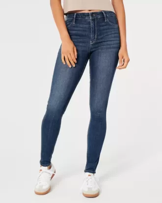 Leggings vaqueros de tiro alto con lavado medio