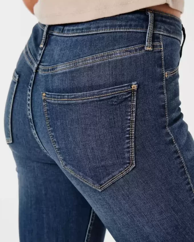 Leggings vaqueros de tiro alto con lavado medio Leggings vaqueros de tiro alto con lavado medio