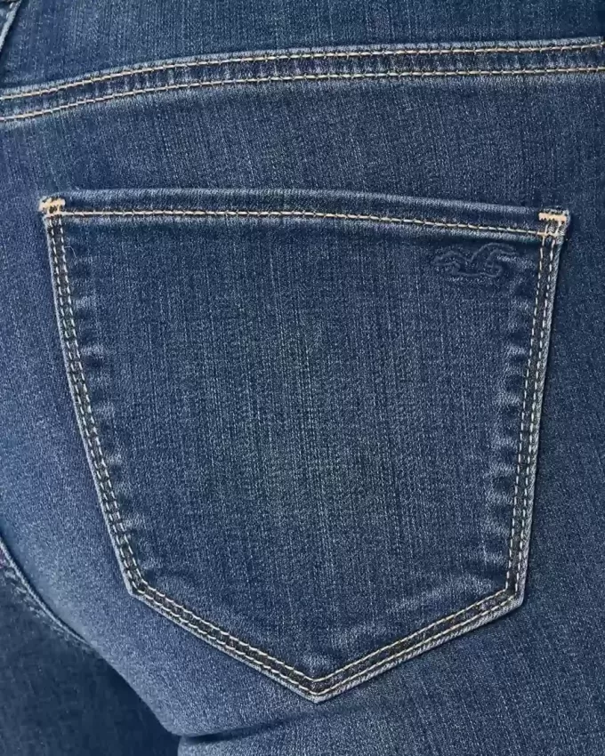 Leggings vaqueros de tiro alto con lavado medio Leggings vaqueros de tiro alto con lavado medio