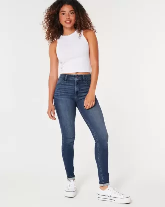 Leggings vaqueros de tiro alto con lavado oscuro