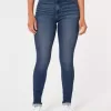Leggings vaqueros de tiro alto con lavado oscuro Leggings vaqueros de tiro alto con lavado oscuro