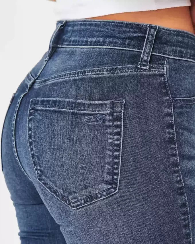 Leggings vaqueros de tiro alto con lavado oscuro Leggings vaqueros de tiro alto con lavado oscuro