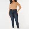 Leggings vaqueros de tiro alto con lavado oscuro y curvas Leggings vaqueros de tiro alto con lavado oscuro y curvas