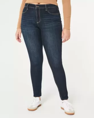 Leggings vaqueros de tiro alto con lavado oscuro y curvas Leggings vaqueros de tiro alto con lavado oscuro y curvas