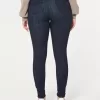 Leggings vaqueros de tiro alto con lavado oscuro y rotos con curvas Leggings vaqueros de tiro alto con lavado oscuro y rotos con curvas