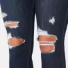 Leggings vaqueros de tiro alto con lavado oscuro y rotos con curvas Leggings vaqueros de tiro alto con lavado oscuro y rotos con curvas