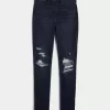Leggings vaqueros de tiro alto con lavado oscuro y rotos con curvas Leggings vaqueros de tiro alto con lavado oscuro y rotos con curvas