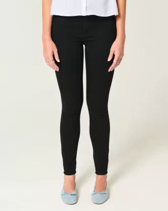 Leggings vaqueros negros de tiro alto Leggings vaqueros negros de tiro alto
