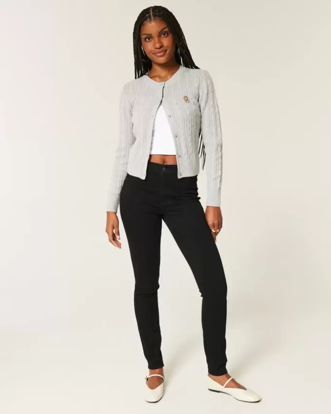 Leggings vaqueros negros de tiro alto Leggings vaqueros negros de tiro alto
