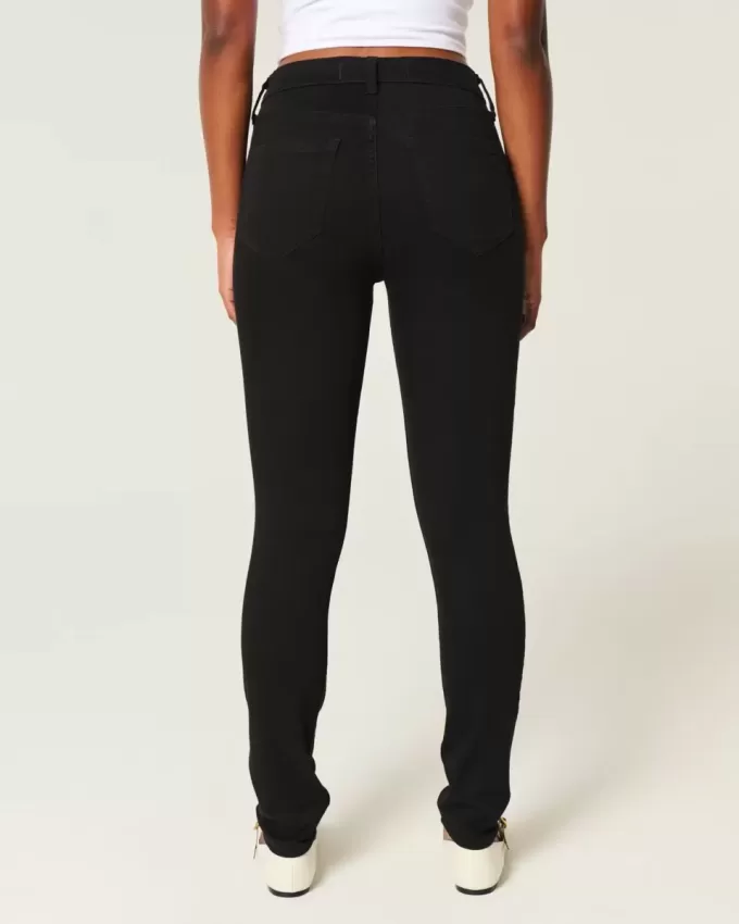 Leggings vaqueros negros de tiro alto Leggings vaqueros negros de tiro alto