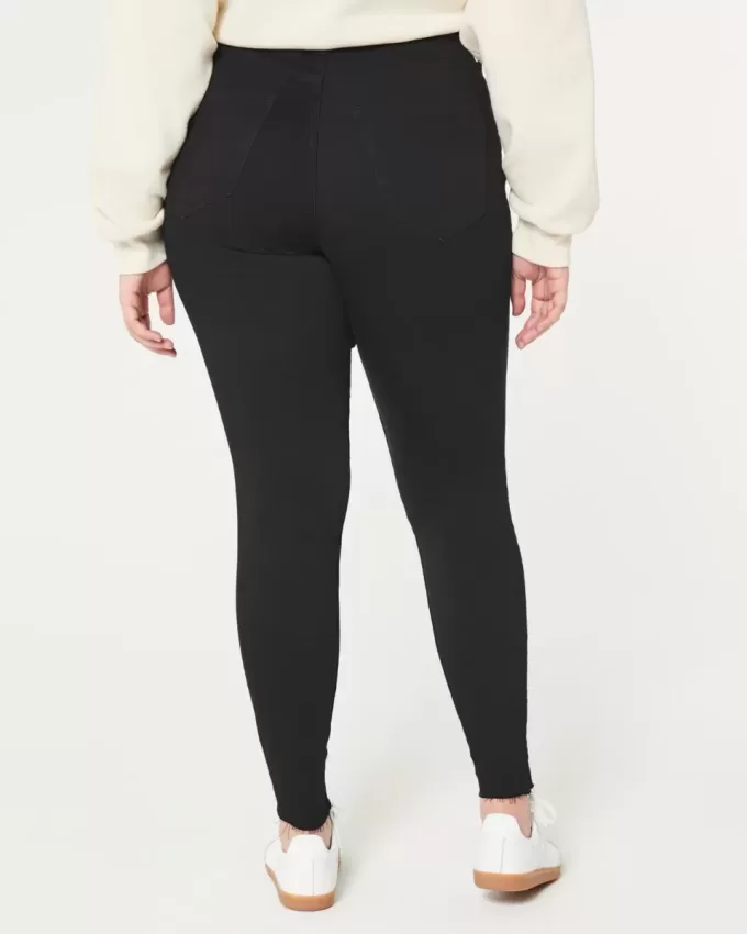 Leggings vaqueros negros de tiro alto con curvas Leggings vaqueros negros de tiro alto con curvas