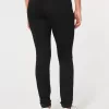 Leggings vaqueros negros rotos de tiro alto Leggings vaqueros negros rotos de tiro alto