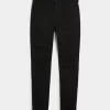 Leggings vaqueros negros rotos de tiro alto Leggings vaqueros negros rotos de tiro alto