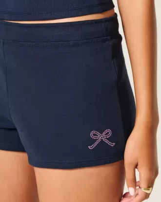 Mini shorts de polar con estampado de lazo