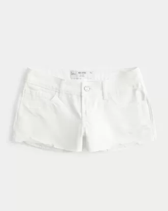 Mini shorts vaqueros blancos desgastados de tiro bajo