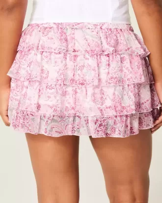 Minifalda de gasa escalonada