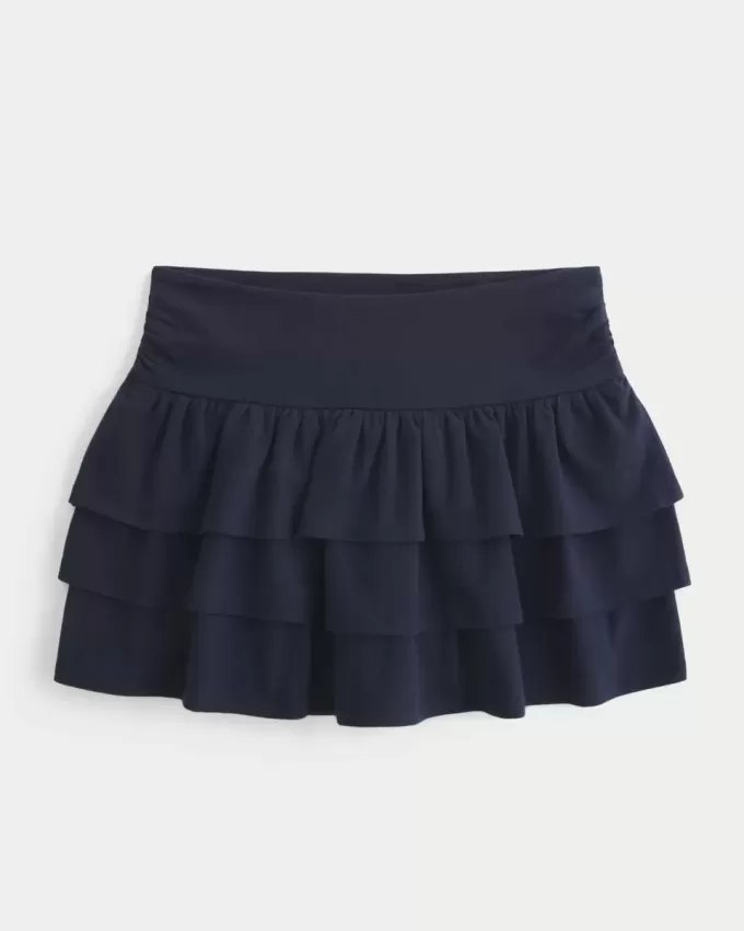 Minifalda pantalón con volantes escalonados