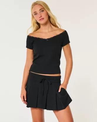 Minifalda plisada de tiro medio