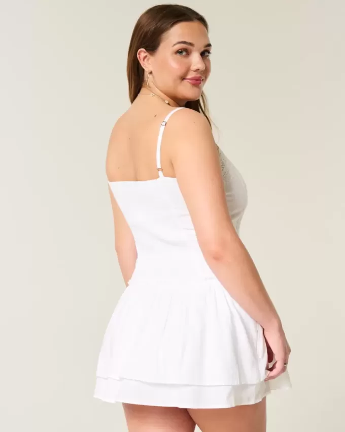 Minivestido con ribete de encaje Minivestido con ribete de encaje