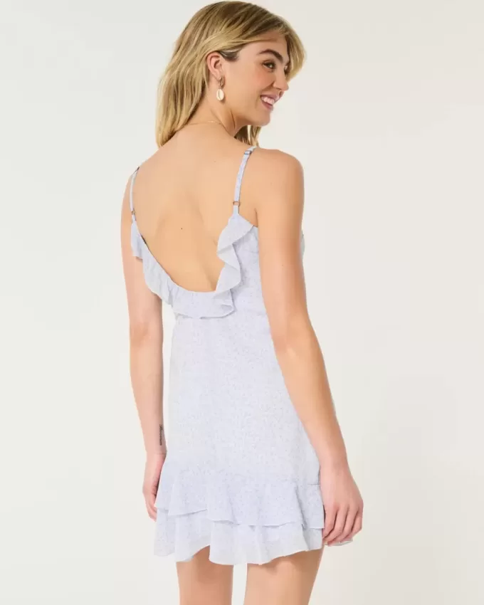 Minivestido de gasa con volantes Minivestido de gasa con volantes