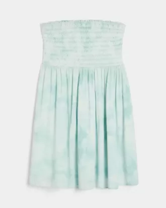 Minivestido fruncido sin tirantes