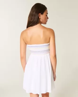 Minivestido fruncido sin tirantes