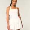 Minivestido halter con cintura baja