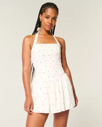 Minivestido halter con cintura baja