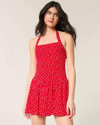 Minivestido halter con cintura baja