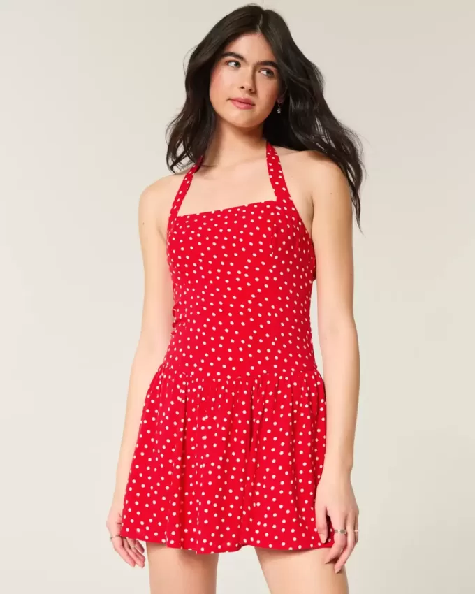 Minivestido halter con cintura baja Minivestido halter con cintura baja