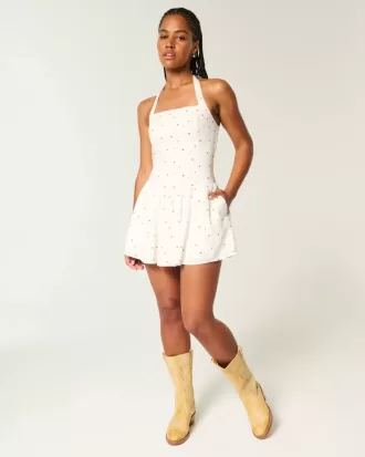 Minivestido halter con cintura baja