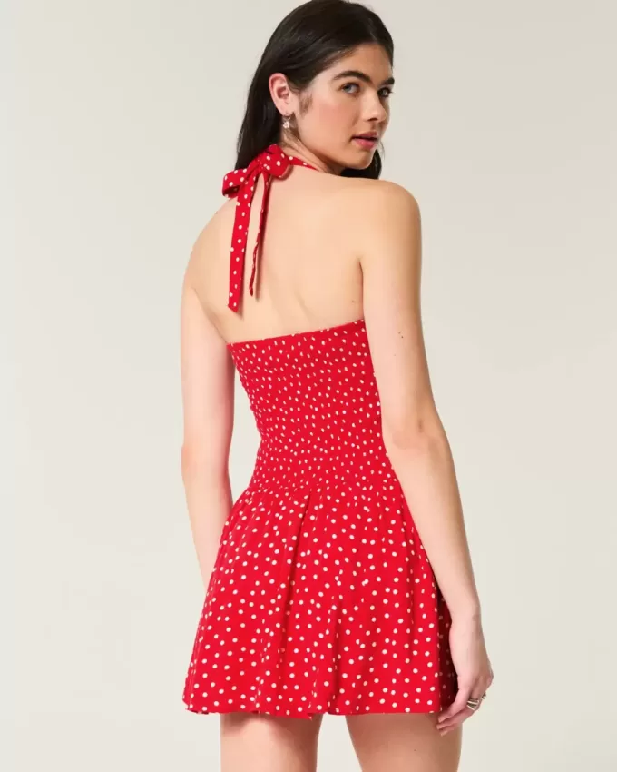 Minivestido halter con cintura baja Minivestido halter con cintura baja