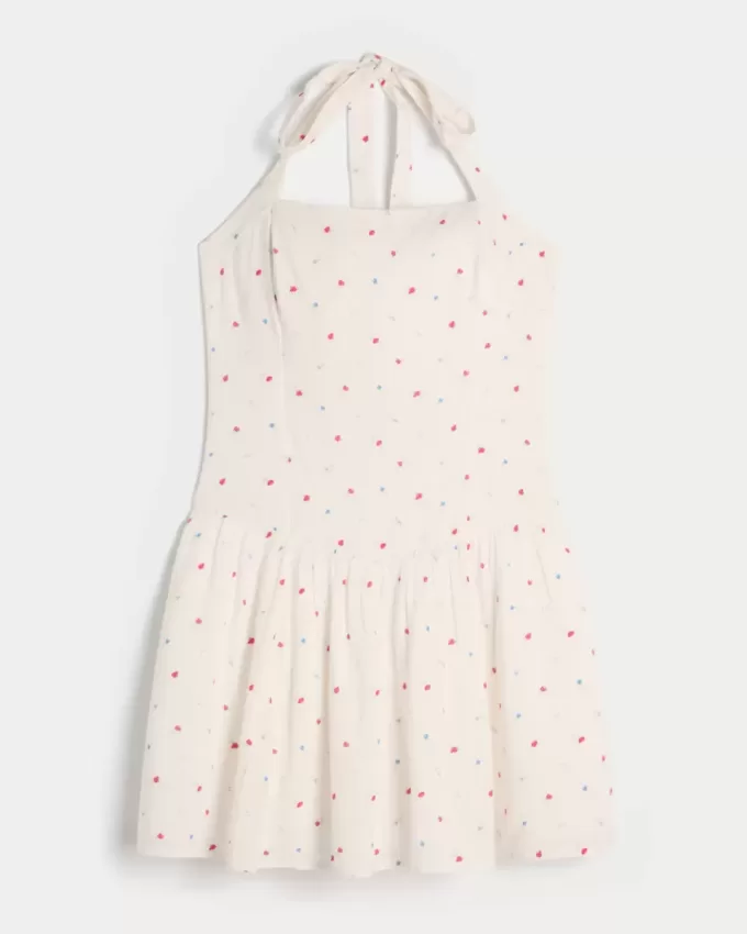 Minivestido halter con cintura baja