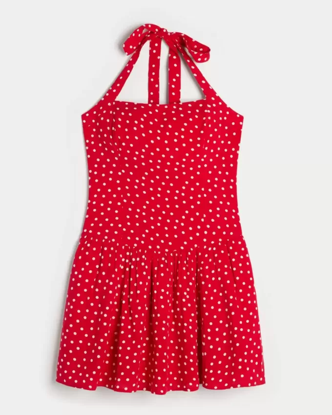 Minivestido halter con cintura baja Minivestido halter con cintura baja