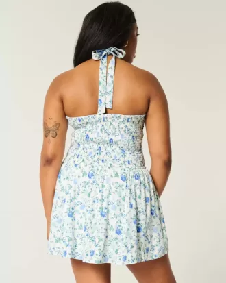 Minivestido halter con cintura caída