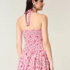 Minivestido halter con cintura caída Minivestido halter con cintura caída