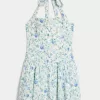 Minivestido halter con cintura caída Minivestido halter con cintura caída