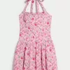 Minivestido halter con cintura caída Minivestido halter con cintura caída