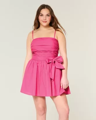 Minivestido sin tirantes con lazo