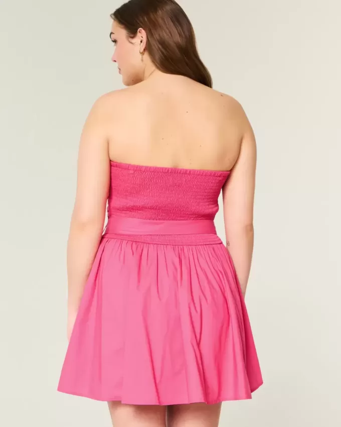 Minivestido sin tirantes con lazo Minivestido sin tirantes con lazo