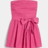 Minivestido sin tirantes con lazo Minivestido sin tirantes con lazo
