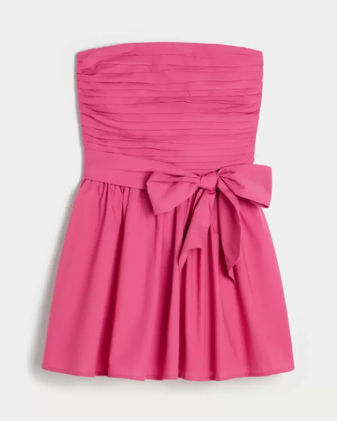 Minivestido sin tirantes con lazo Minivestido sin tirantes con lazo