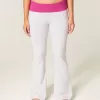 Pantalones acampanados con cintura plegable y estampado de hibisco