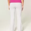 Pantalones acampanados con cintura plegable y estampado de hibisco