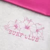 Pantalones acampanados con cintura plegable y estampado de hibisco