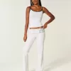 Pantalones acampanados con cintura plegable y gráfico de números