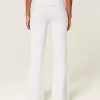Pantalones acampanados con cintura plegable y gráfico de números