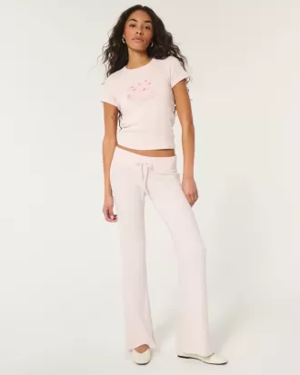 Pantalones acampanados de canalé acogedores