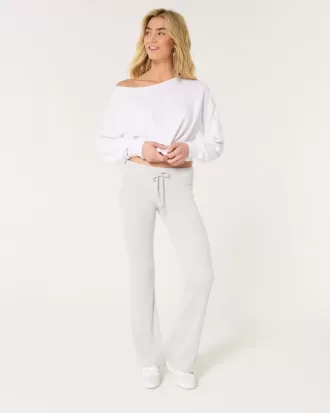 Pantalones acampanados de canalé acogedores